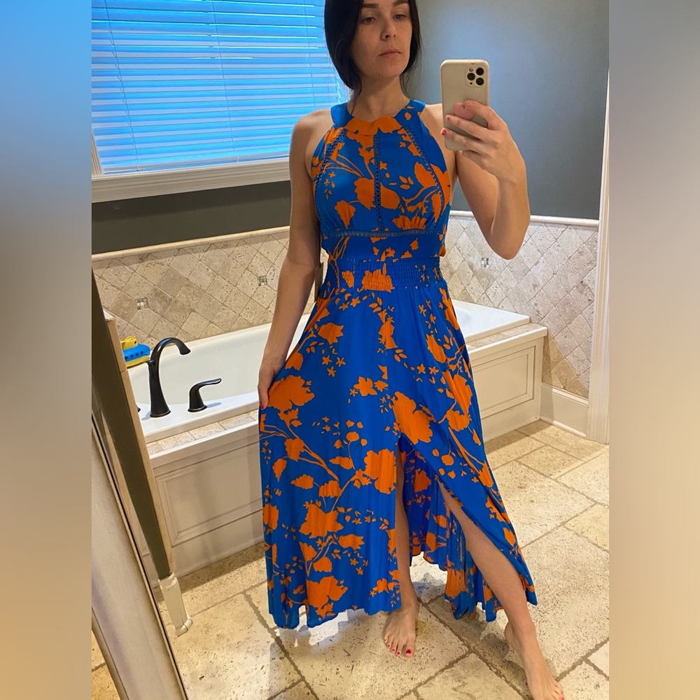Medium Blue and orange ALT dress maxi